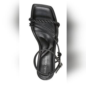 Marc Fisher Black Strappy Wide Heels Ankle Straps Size 8